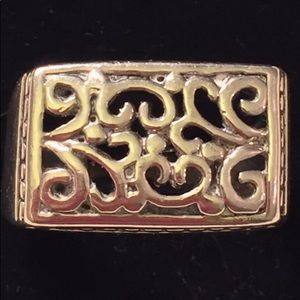925SterlingSilver(?) Scrolled Ring sz 9.0